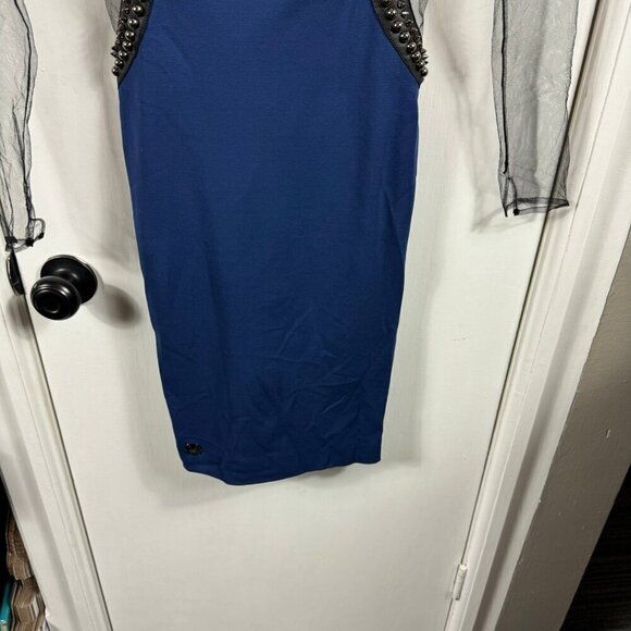 Philipp Plein “The Outsider” Embellished Sheer Sleeve Bodycon Dress – Size Small - Picture 6 of 13
